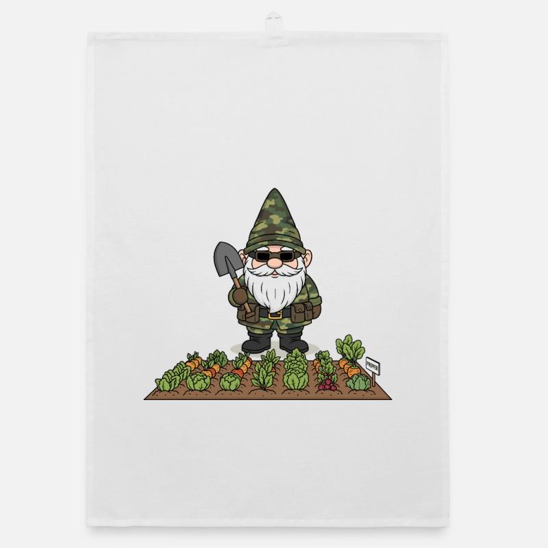 Gnome Prepper dans le potager Torchon bio