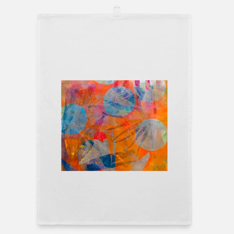 Abstrakte bunte Kreise auf lebhaftem Hintergrund Organic Geschirrtuch