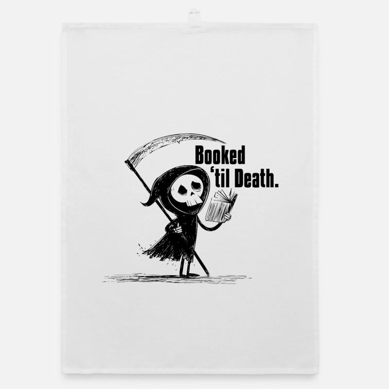 Booked ’til Death | Funny Grim Reaper Reading  Organic Geschirrtuch