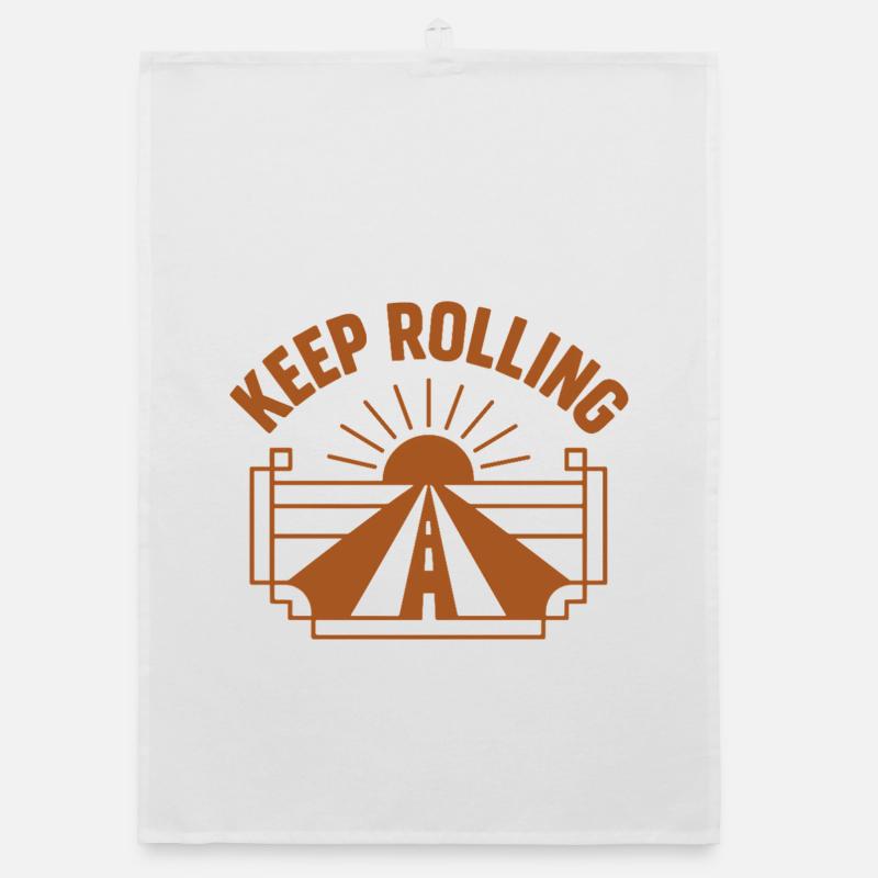 Keep Rolling – Immer weiterfahren Organic Geschirrtuch