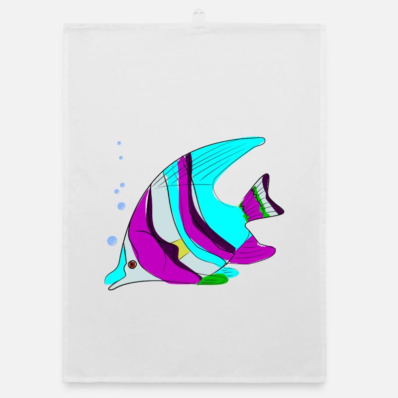Fisch Farbig Organic Geschirrtuch