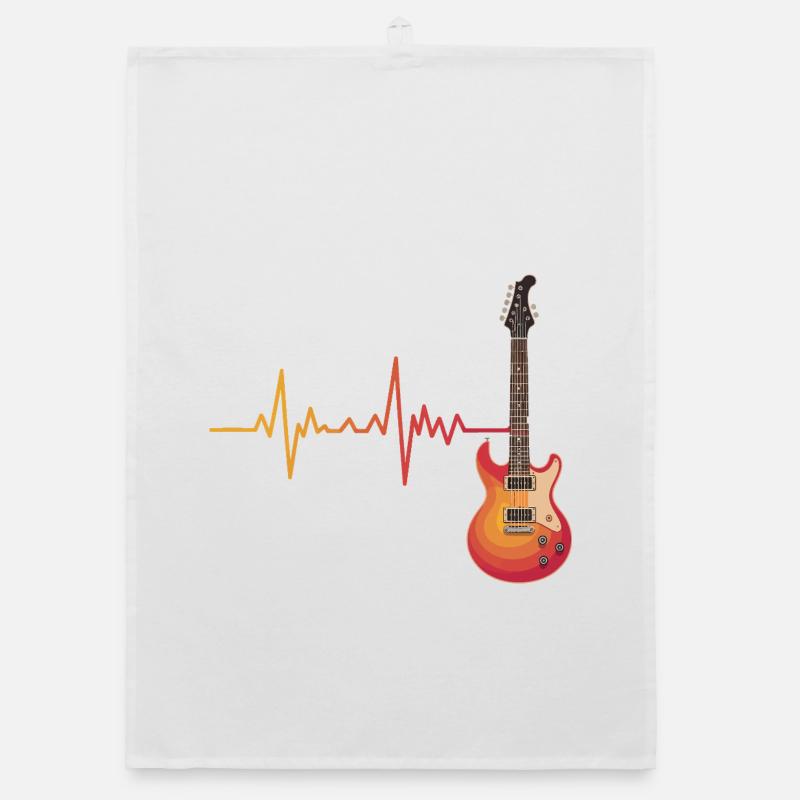 Heartbeat Guitar Gradient Organic dish towel
