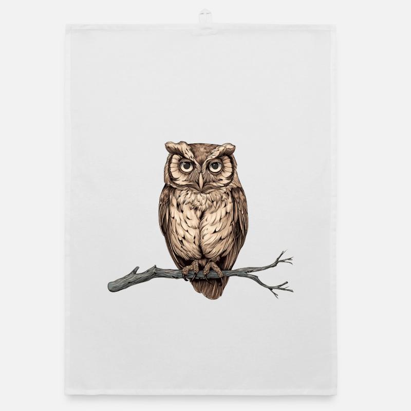 charmante Eule Organic Geschirrtuch