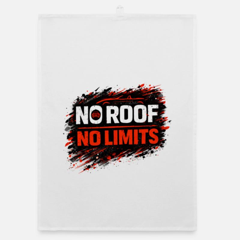 No Rules No Limits Auto Cabrio Spruch  Organic Geschirrtuch