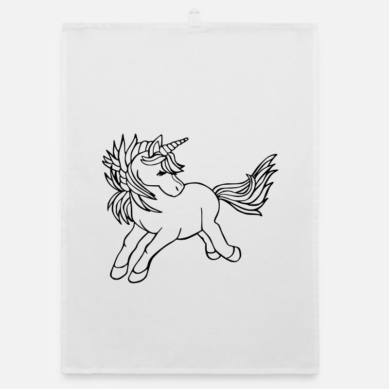 Licorne Einhorn - Torchon bio - blanc