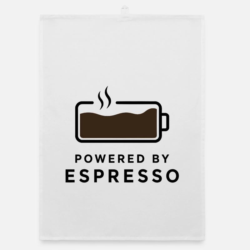 Propulsé par Espresso - Conception de café pour ventilateur de café Torchon bio