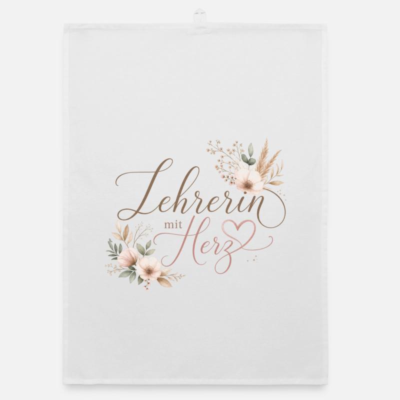Lehrerin mit Herz!  Organic Geschirrtuch