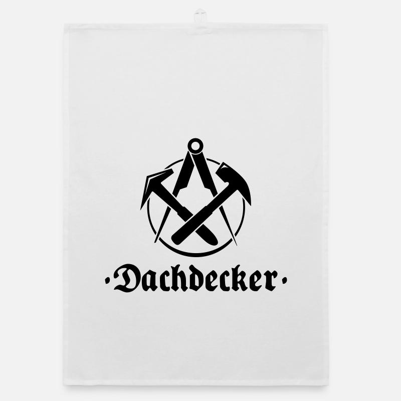 Dachdecker, Zunftlogo mit alter Schrift Organic Geschirrtuch