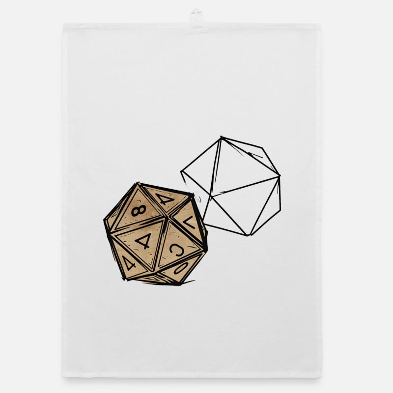 Painted RPG Cube – Artistic Dice Design Organic dish towel