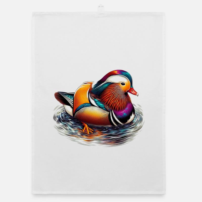 Mandarin duck Organic dish towel