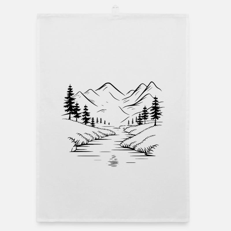 Mountains Organic dish towel