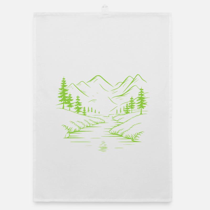 Mountains Organic dish towel