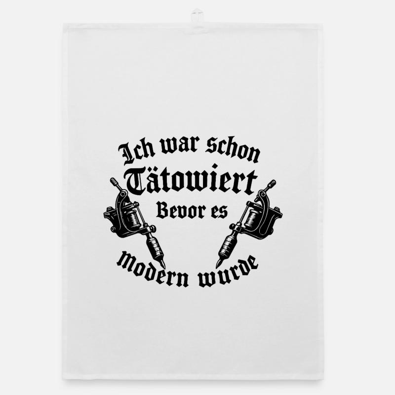 Ich war schon tätowiert bevor es modern wurde Organic Geschirrtuch