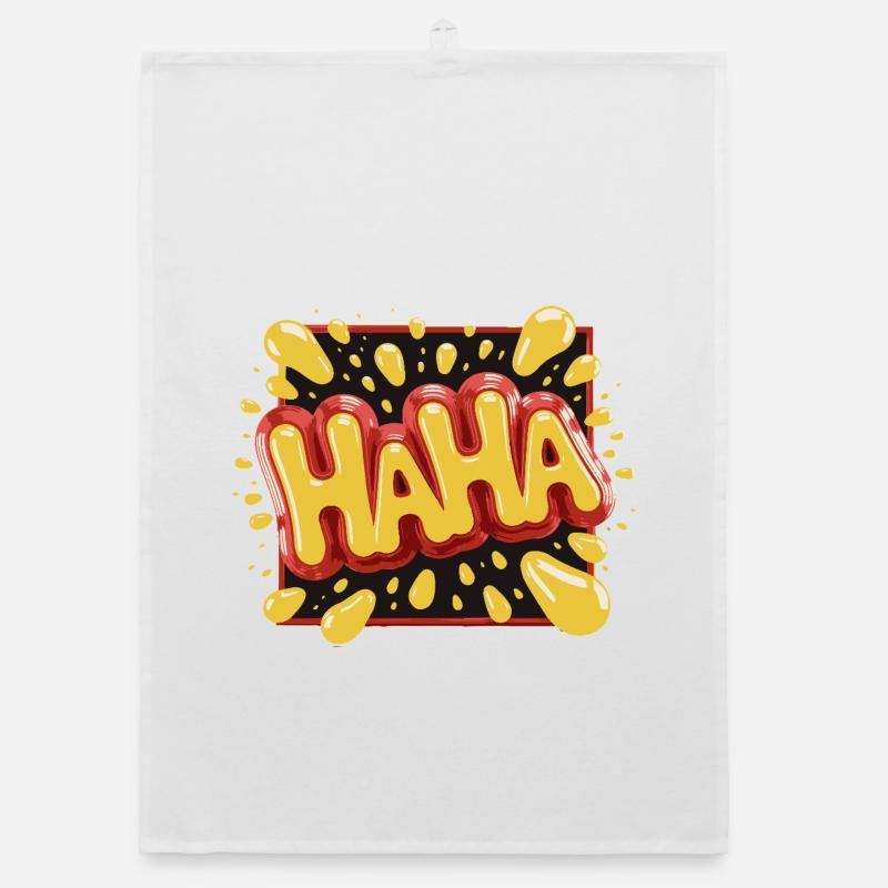 Design de style bande dessinée dynamique Haha Torchon bio