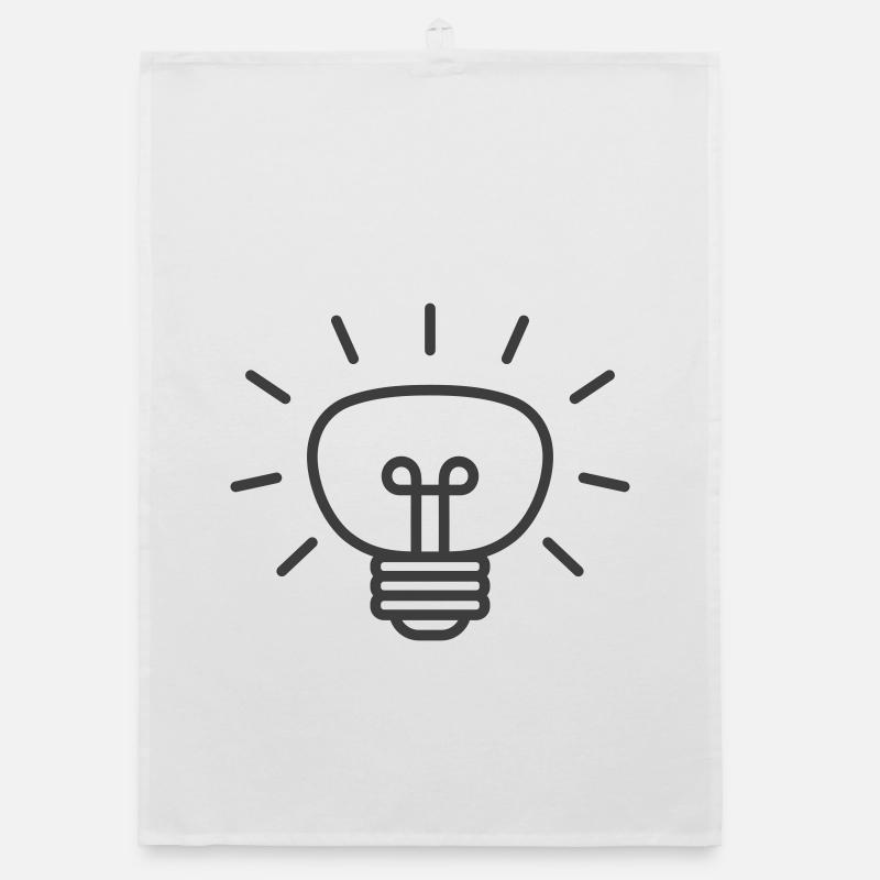 Glowing Light Bulb Line Icon Organic dish towel