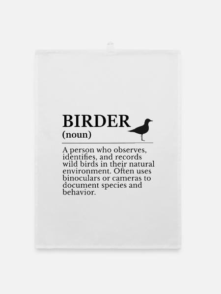 Birder Definition - Birdwatchers - Organic dish towel - white - Front