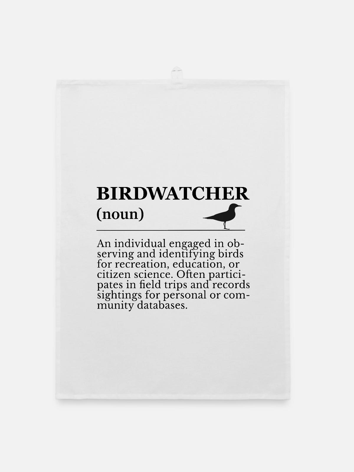 Birdwatcher Definition - Birdwatching - Organic dish towel - white - Front