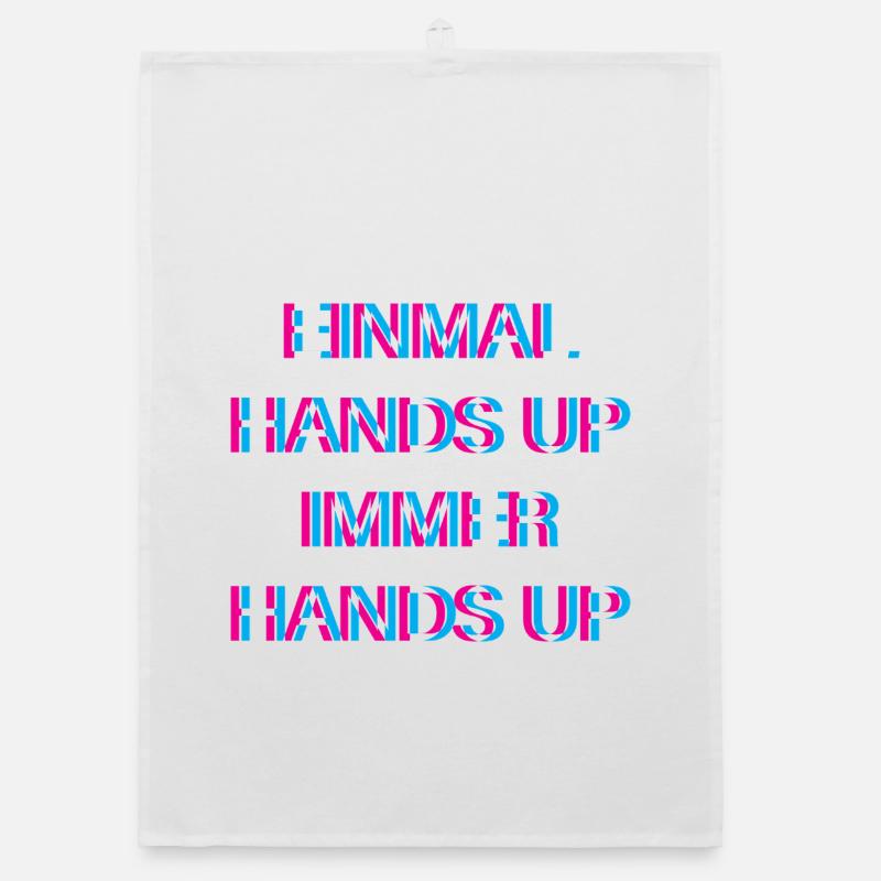 Hands Up Musik Dancecore Merch Organic Geschirrtuch