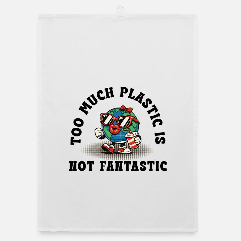 Plastic Is Not Fantastic – Retro Environmental Statement Organic dish towel