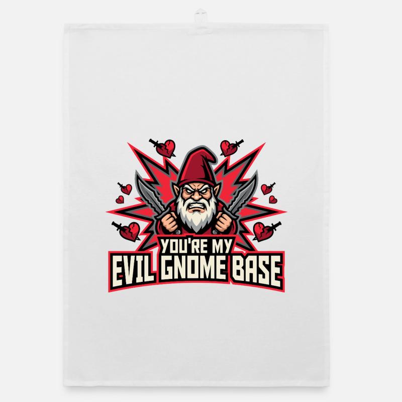 Evil Gnome, Dark Gnome, Goth Gnome, Funny Gnome Organic dish towel