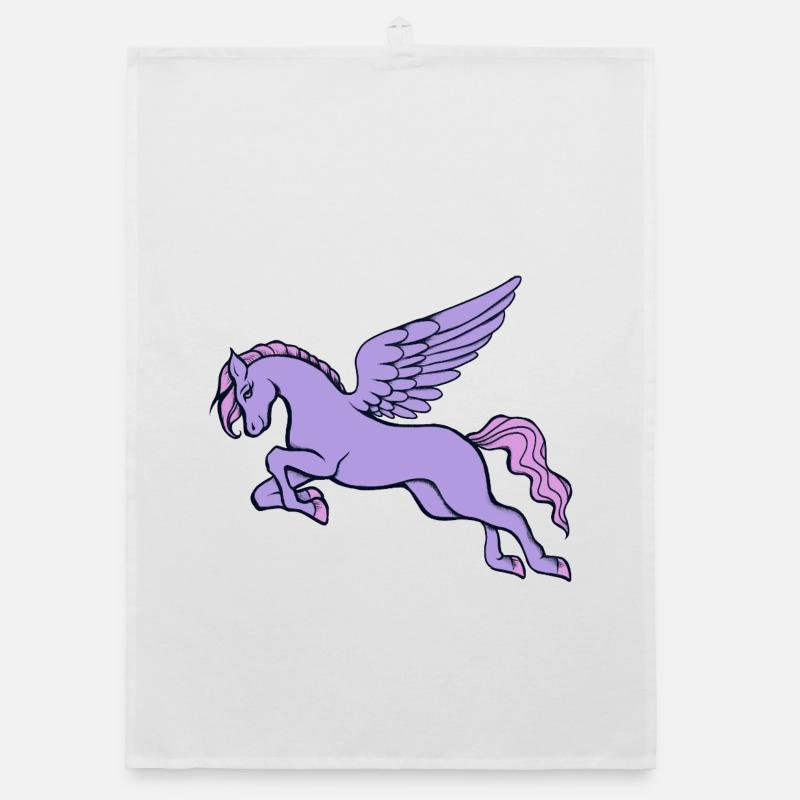 Lavender Winged Unicorn Organic dish towel