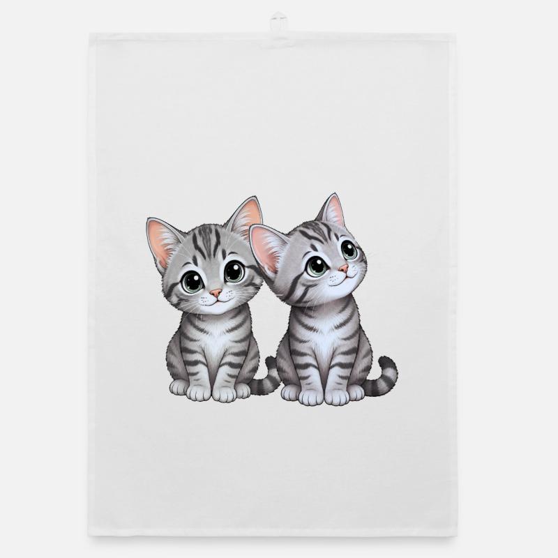 Kitten siblings Organic dish towel