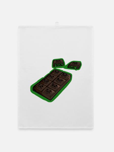 Choco Panda - Organic Geschirrtuch - Weiß - Vorne