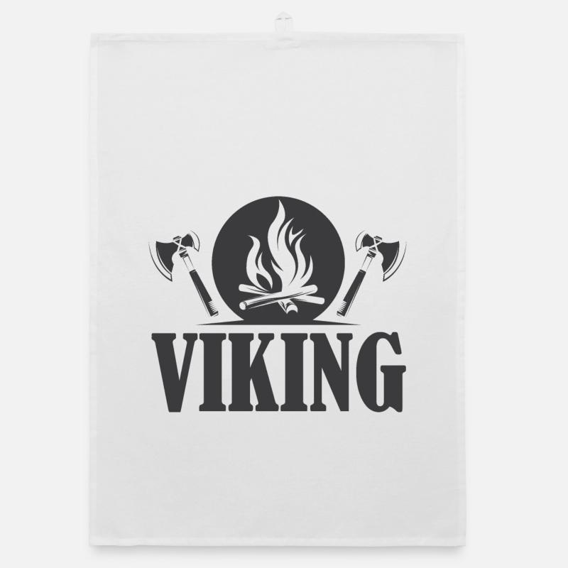 Icône viking hache symbole feu graphique Torchon bio