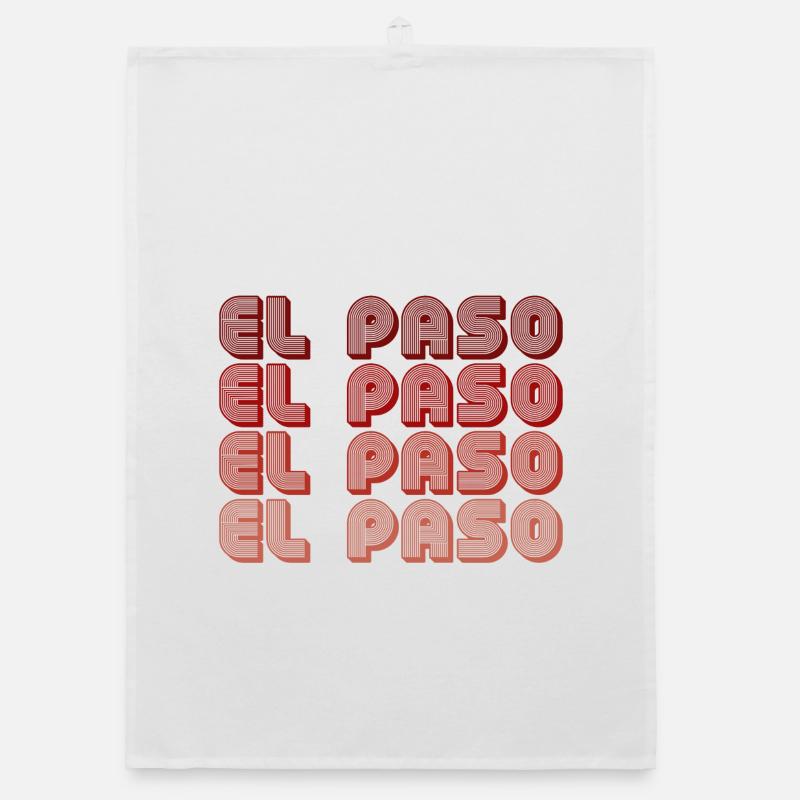 El Paso Block Letters Grid Organic dish towel