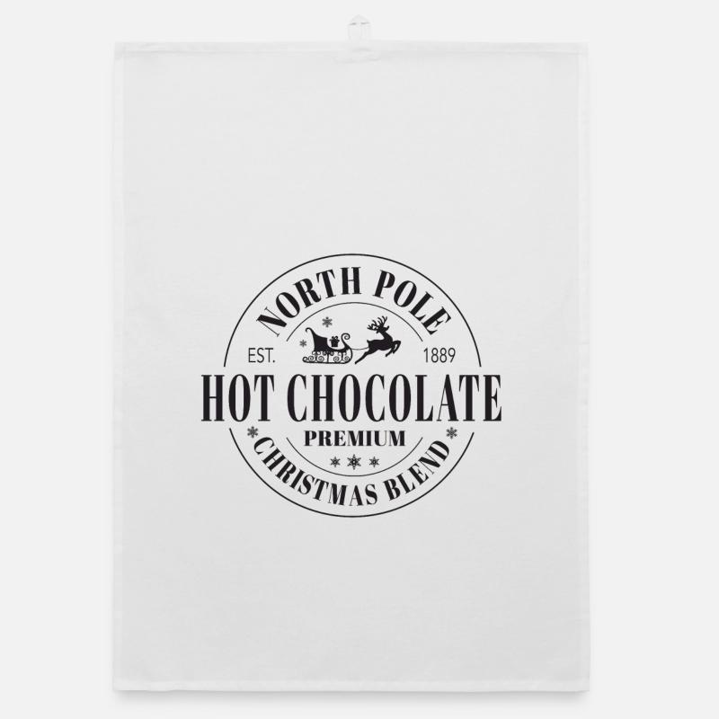 Mélange de Noël pour le chocolat chaud du pôle Nord - Torchon bio - blanc
