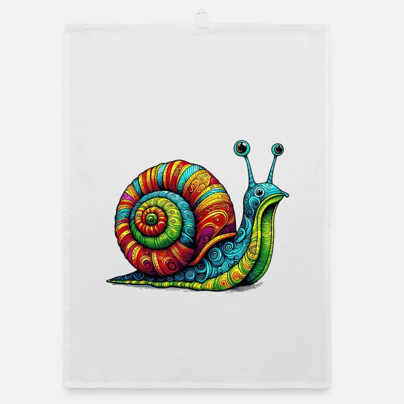 Schnecke - Organic Geschirrtuch - Weiß
