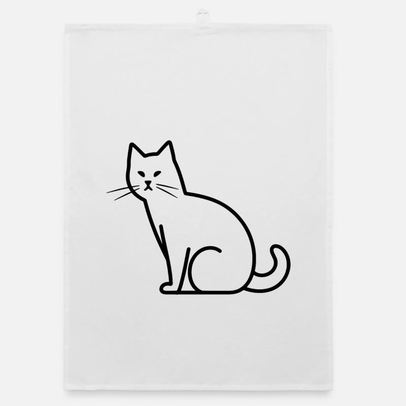 Cat Drawing Organic dish towel