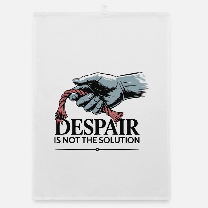 Elastische Hand, die ausgefranstes Seil hält Organic Geschirrtuch