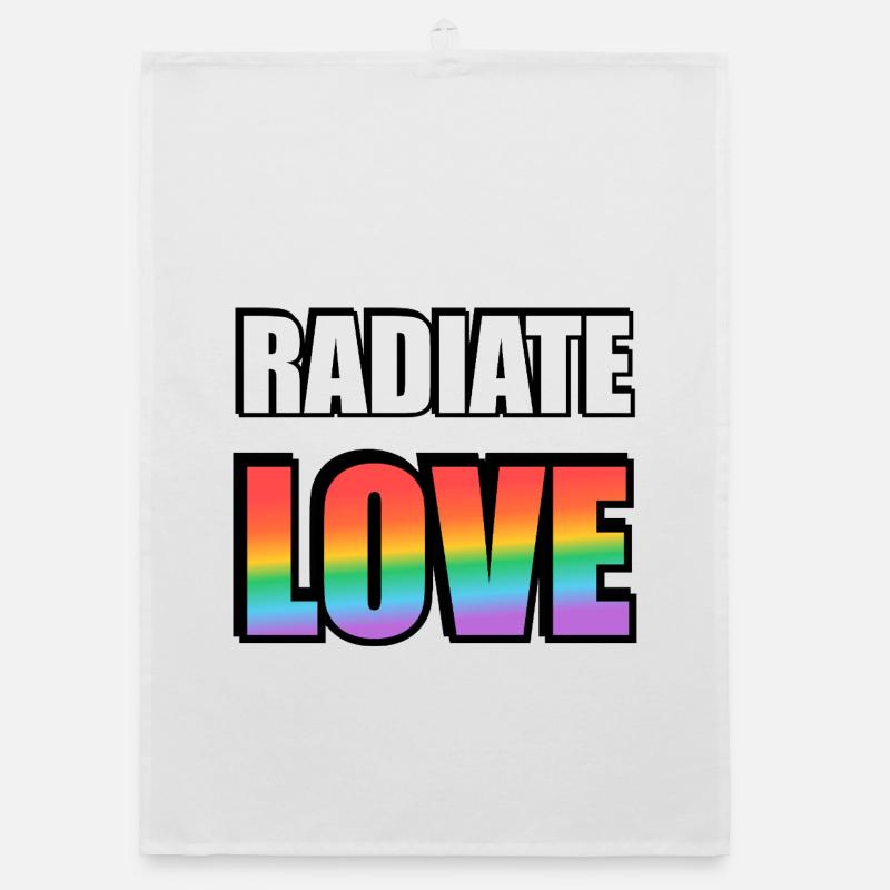Strahlen Sie Liebe Regenbogen aus Organic Geschirrtuch