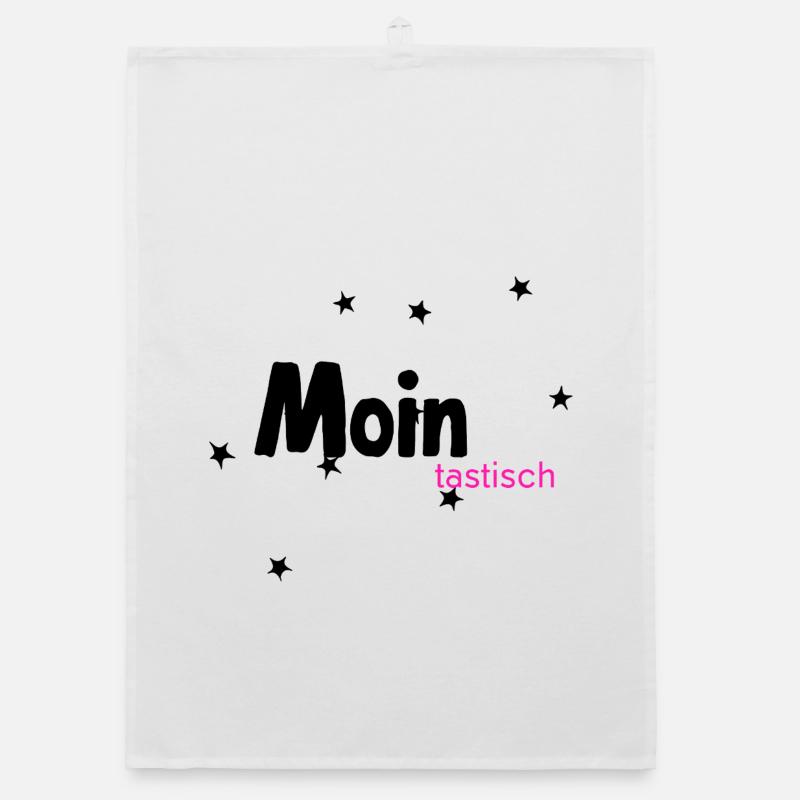 MOINtastic Lettrage rose fluo Torchon bio