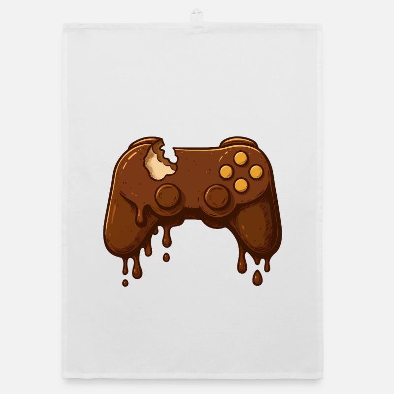 Chocolate Gamepad Drops Organic dish towel