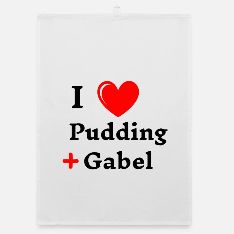 I liebe Pudding und Gabel pudding mit gabel essen  Organic Geschirrtuch