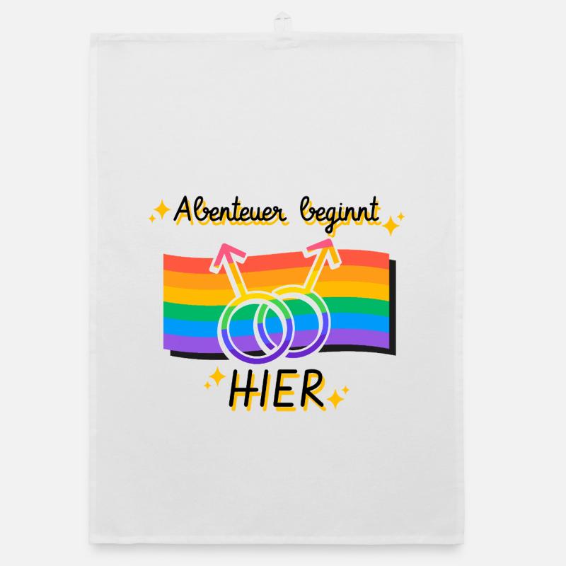 Vernetzte Pride Geschlechtsymbole - Organic Geschirrtuch - Weiß