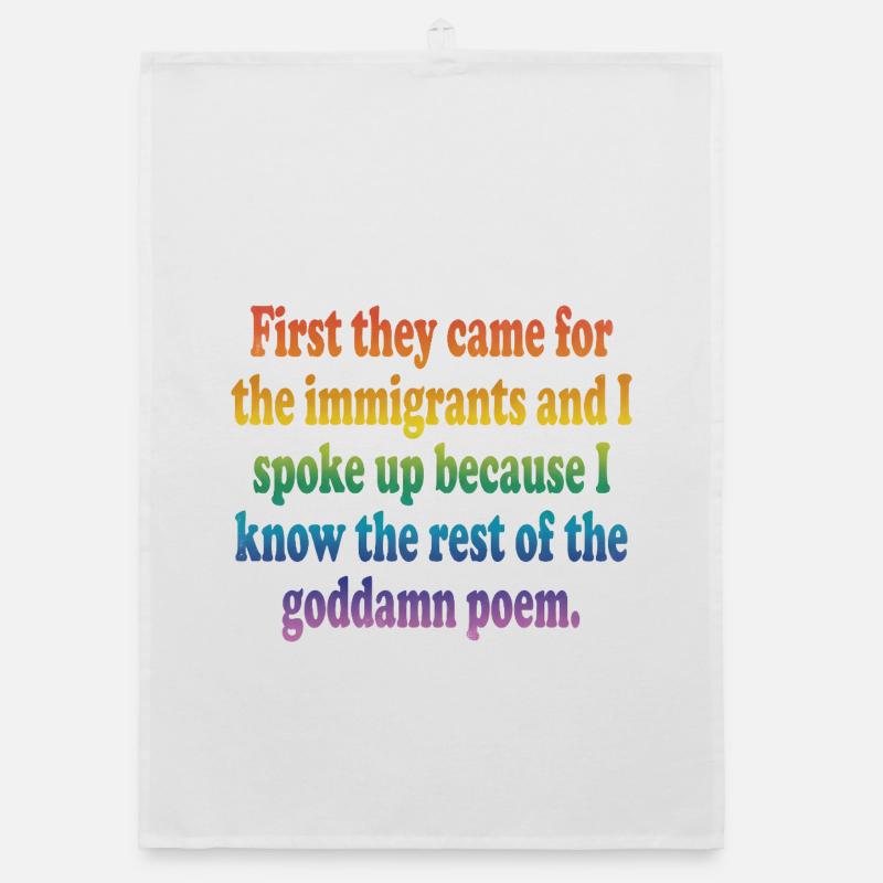 Rainbow Courage Quote Tee Organic dish towel