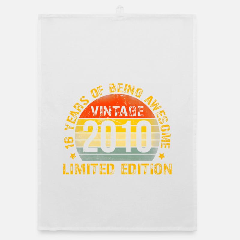 Funny 2010 16th 16 Year Old Birthday Organic dish towel