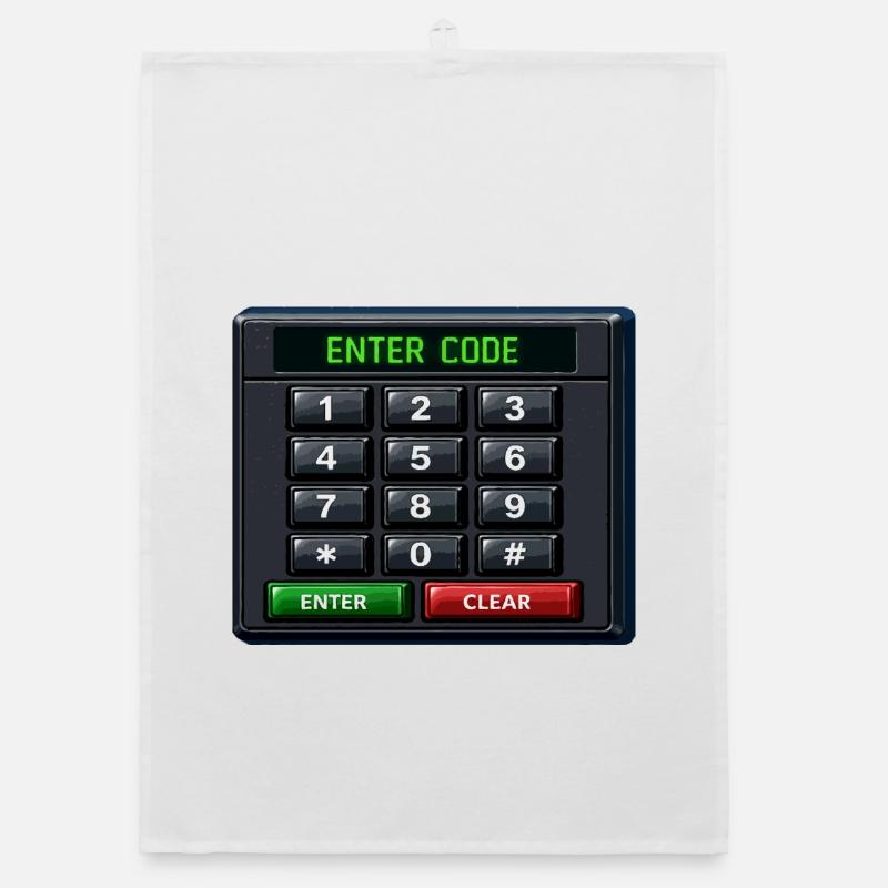 Enter Code Keypad Neon Organic dish towel