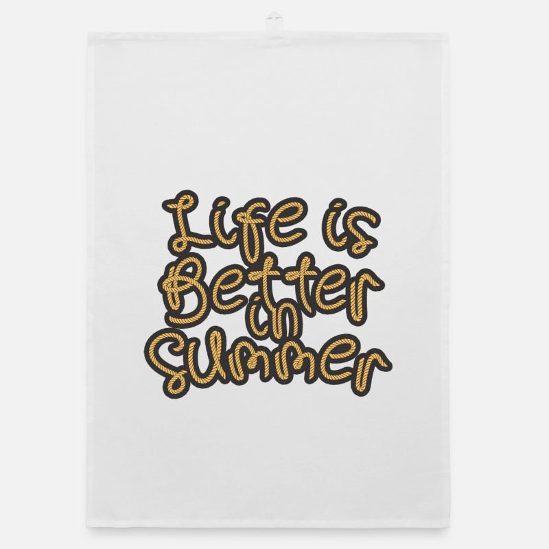 Life is better in summer Organic dish towel