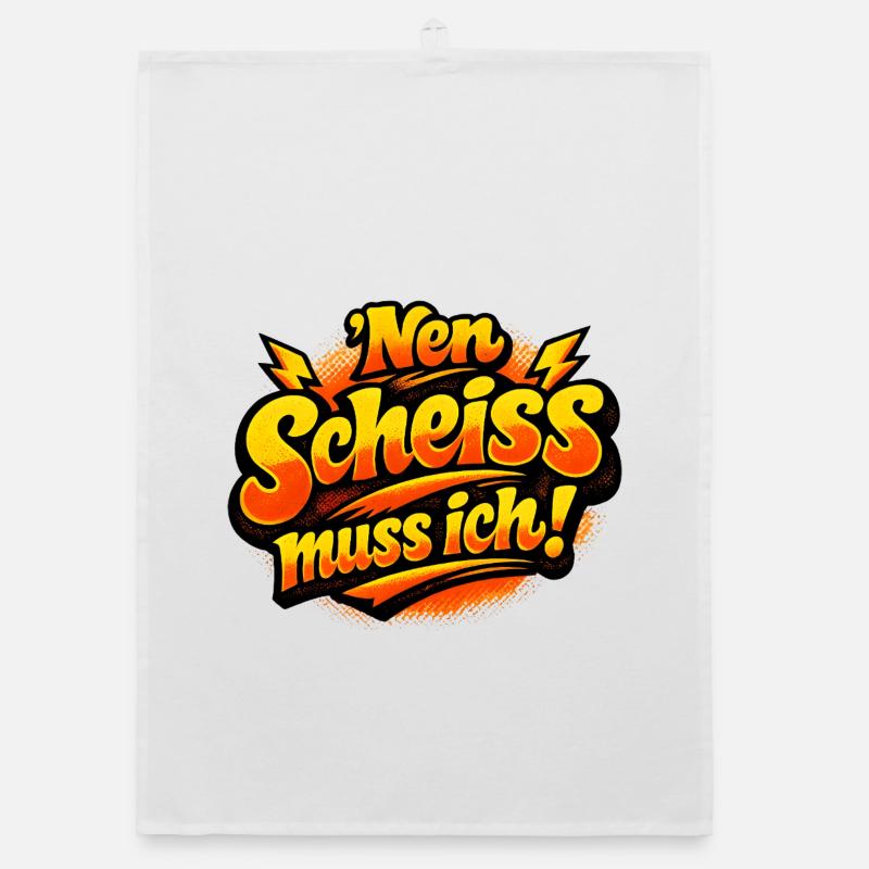 Nen Scheiss Muss Ich retro comic Organic Geschirrtuch