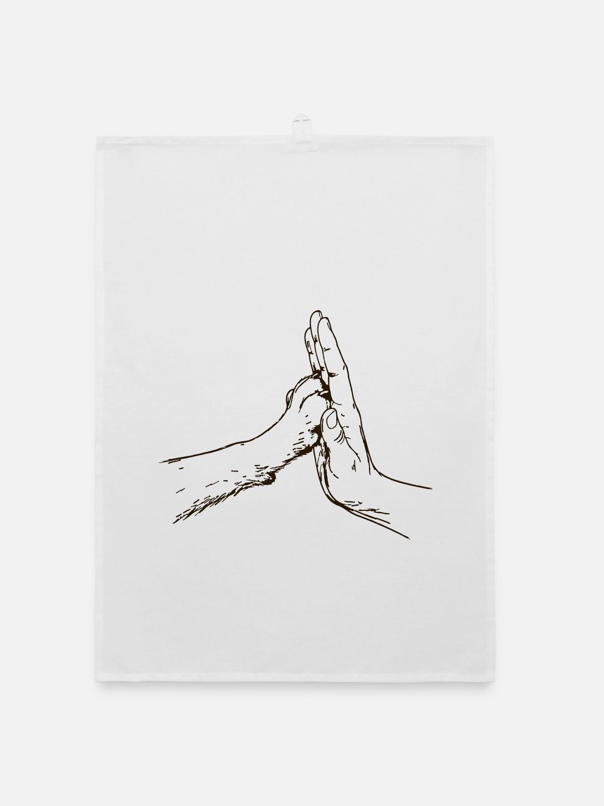 hand-pfote - Organic Geschirrtuch - Weiß - Vorne