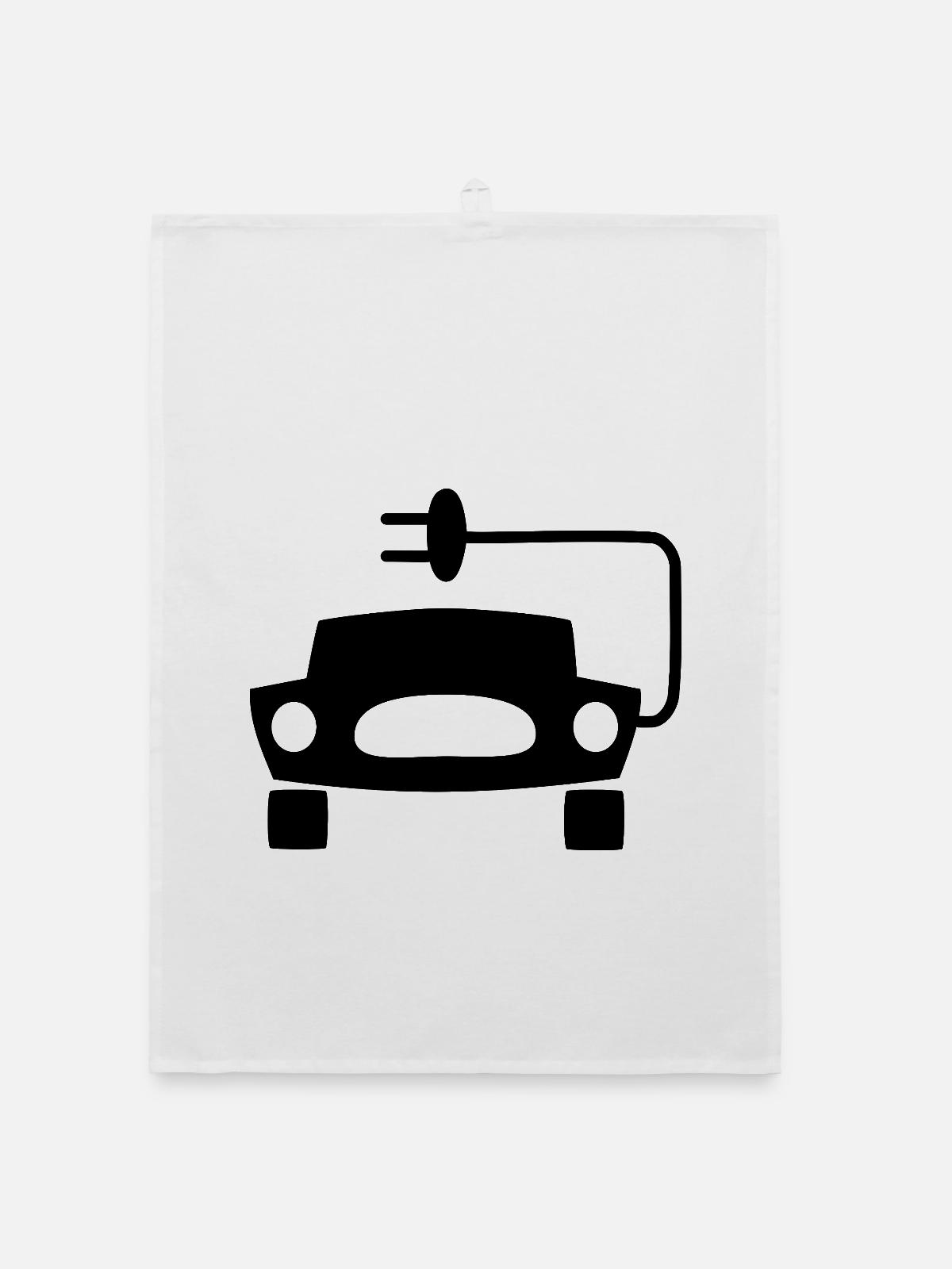 Elektrische Autos - Organic Geschirrtuch - Weiß - Vorne