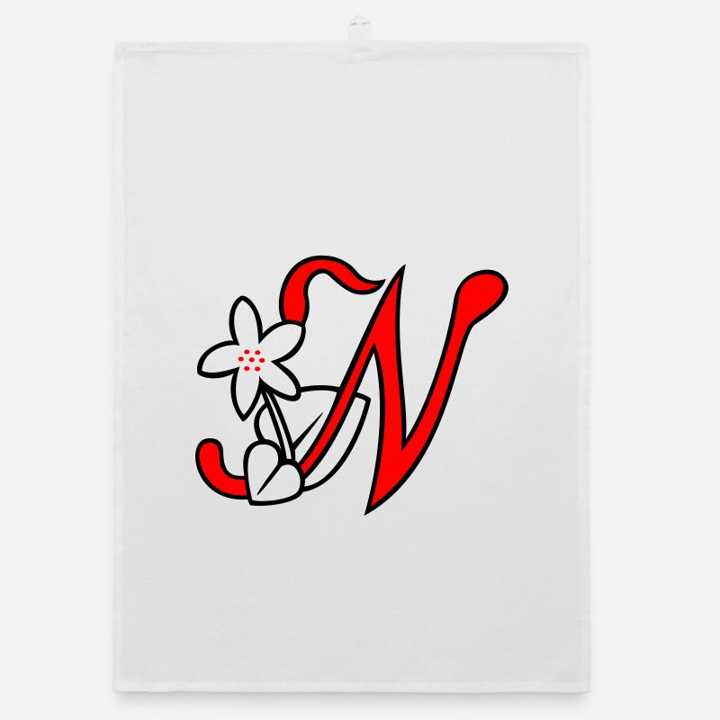 Buchstabe, Initiale, Blume Organic Geschirrtuch