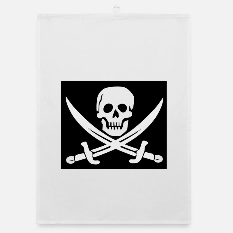 Crâne et épées Pirate Emblem Torchon bio
