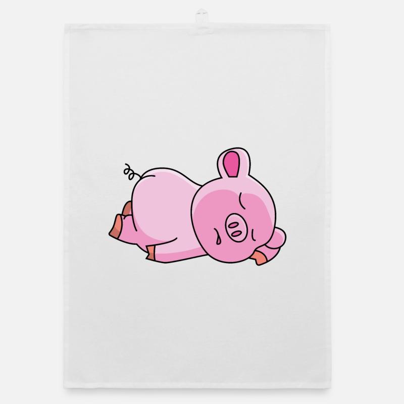 Cochon rose - design Torchon bio