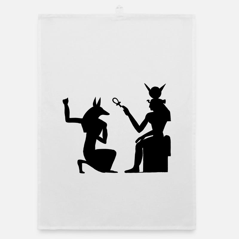 Pyramide hiéroglyphes égyptiens pharaon Torchon bio