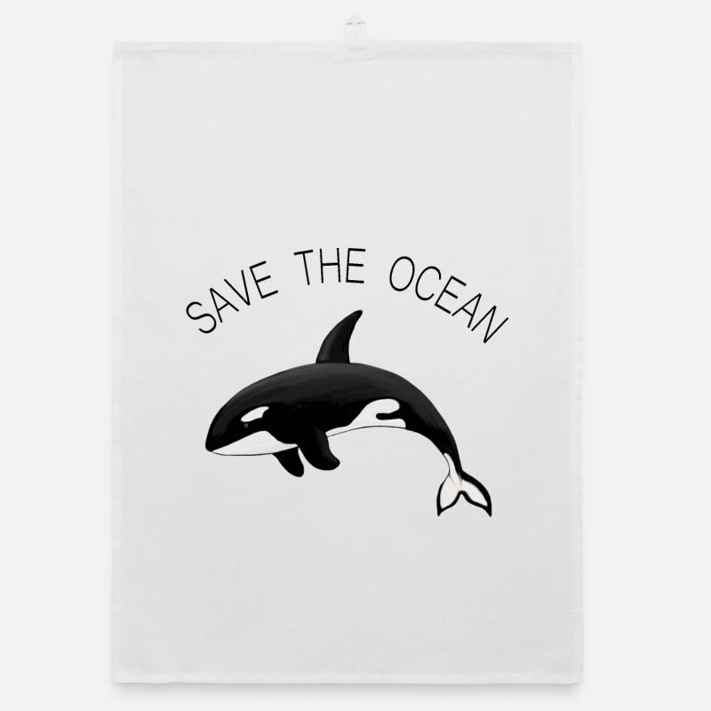Save the Ocean Orca Killerwal Organic Geschirrtuch